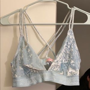 Pink velvet bralette